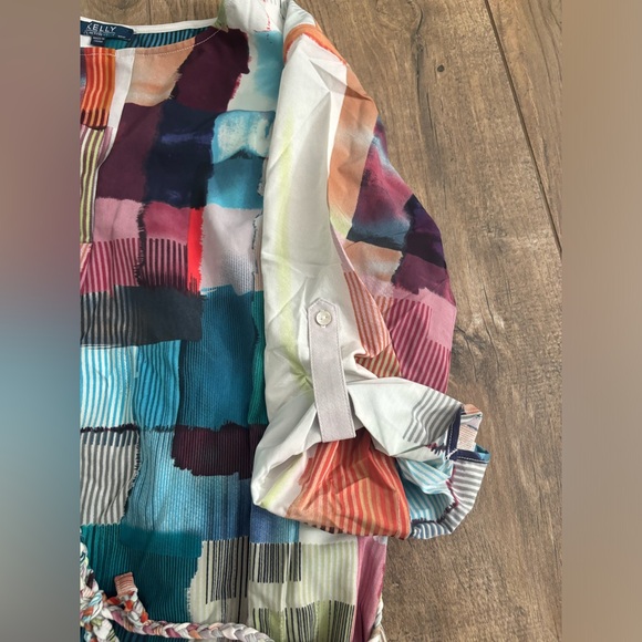 Kelly by Clinton Kelly multicolor patchwork stained glass dress NWT - Picture 3 of 7